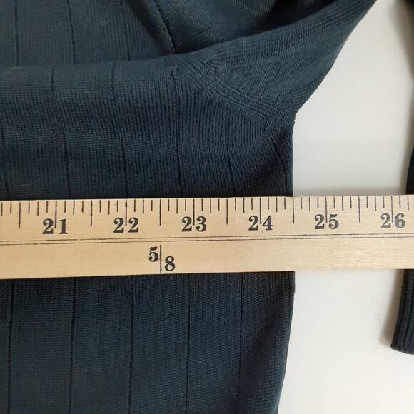 Vintage 90s Murano 100% Silk Mock Neck Sweater Ribbed Black Pullover Mens L - Picture 6 of 9